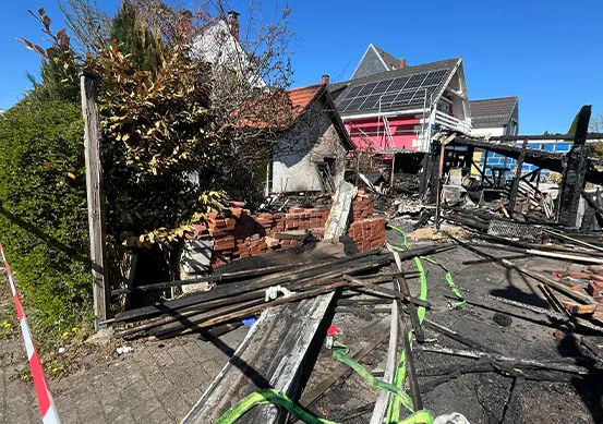 Brandschaden mit Asbest in Bremen